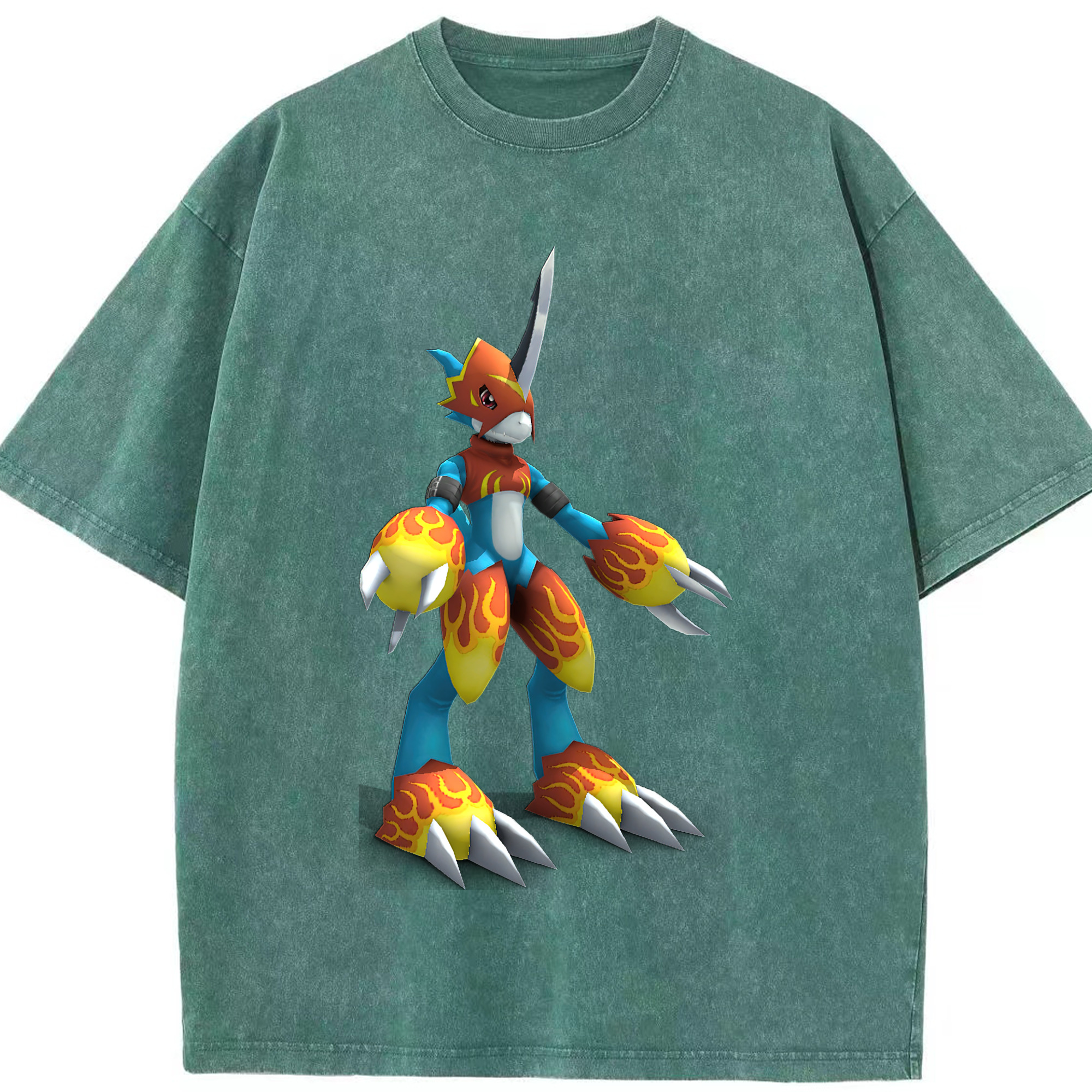 （画像用） Digimon デジタルモンスター/デジモン 綿100% ヴィンテージ風 半袖Tシャツ（フロントプリント）